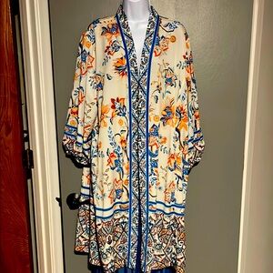 Chico's Blue and Orange Paisley Kimono